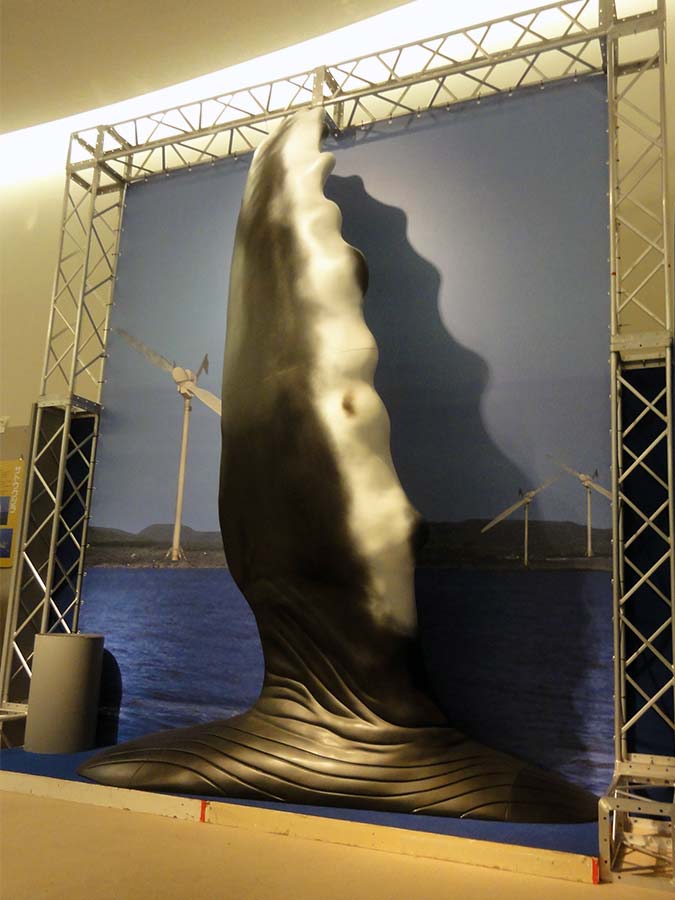 ザトウクジラのヒレの立体造形