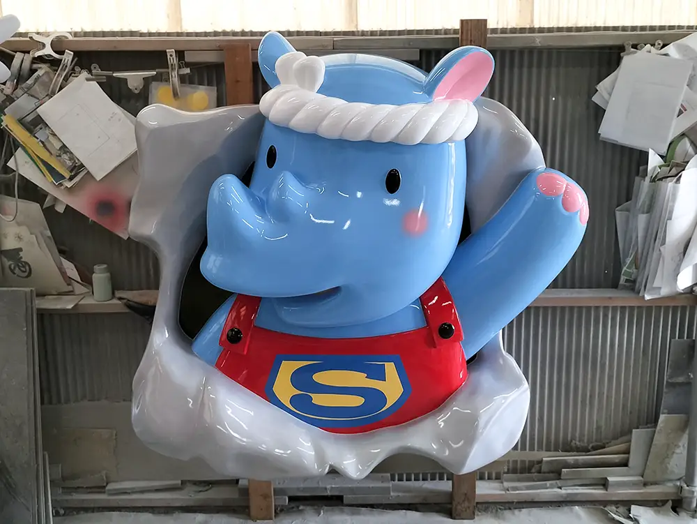 サイの半立体看板1